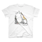 猫とネコ犬のサラダバー大好きボルゾイ　水彩風 Regular Fit T-Shirt