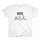 投票所はあっち→プロジェクトのVOTE Tシャツ (シンプル版) スタンダードTシャツ