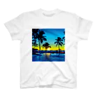 GALLERY misutawoのリゾートプールのサンセット Regular Fit T-Shirt