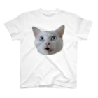 くろねこしろねこのびっくりしろねこ　裏表印刷 スタンダードTシャツ