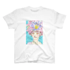 笑い猫堂SUZURI店のお花な彼女 スタンダードTシャツ