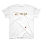 aloha_pineapple_hawaiiのALOHA ベージュ マルチボーダー 141 スタンダードTシャツ