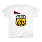 無水屋の【ROUTE 66風】BEER 633 (瓶あり) スタンダードTシャツ