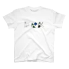 tamu's shopのBlue Rose mosaic tile風　プリントTシャツ Regular Fit T-Shirt