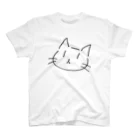 なんだこれTシャツとトーバッグのNEKO（ねこ・顔のみ・白猫） スタンダードTシャツ