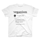 0.00%VEGAN SHOPのヴィーガニズム辞書風（黒文字） Regular Fit T-Shirt
