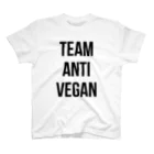 0.00%VEGAN SHOPのteam anti vegan（黒文字） Regular Fit T-Shirt