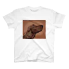 【CPPAS】Custom Pet Portrait Art Studioのアイリッシュセッタードッグ - レンガブロック背景 スタンダードTシャツ