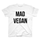 0.00%VEGAN SHOPのmad vegan（黒文字） Regular Fit T-Shirt