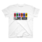 保護猫支援ショップ・パール女将のお宿のI LOVE BEER スタンダードTシャツ