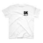 SK Strikethrough(666)のSK Strikethrough(666) Clothing - First Line White Regular Fit T-Shirt