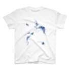 rina_suzuriのペンギン　blue water color Tシャツ スタンダードTシャツ