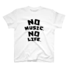 AliviostaのNO MUSIC, NO LIFE. ノーミュージックノーライフロゴ Regular Fit T-Shirt