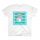 twotwotwo(クリエイターユニット）のまなびくん（エメラルドグリーン：ボーダー） Regular Fit T-Shirt