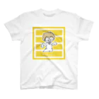 twotwotwo(クリエイターユニット）のまなびくん（マスタードイエロー：ボーダー） スタンダードTシャツ