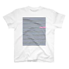 DESIGN STUDIO NUMBERのピンクボーダー スタンダードTシャツ