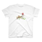 ぴよハル(´・8・｀)のくまさんねこさんと花 Regular Fit T-Shirt