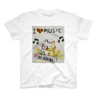 KIYOKA88WONDERLANDのピアノねこちゃん piano kitty スタンダードTシャツ