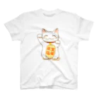 消しゴムはんことイラストNagomiya*の笑猫来福の招き猫 スタンダードTシャツ