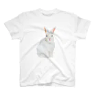 rabbit loverのフワフワうさぎ（白） スタンダードTシャツ