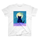 就労継続支援A型B型事業所espo岐阜のmoon cat スタンダードTシャツ