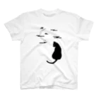 ChikahiのCat with Moon Regular Fit T-Shirt