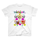 michi♡K  ミチケーファッションブランドの#6 キジトラ仔猫3兄弟・おとぎの国のネコ スタンダードTシャツ