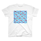 D&I LABの赤い魚と青海波 スタンダードTシャツ