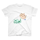 まりにゃんずのじゃれる まりにゃんず (フチなし) スタンダードTシャツ