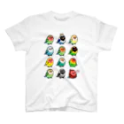 Cody the LovebirdのChubby Bird ラブバード大集合　（コザクラインコ＆ボタンインコ）  スタンダードTシャツ