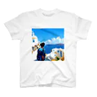 midjourney_travelerのサントリーニ島 スタンダードTシャツ