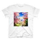 Beautiful_Landscapeの桜・鳥居・青空　その１ スタンダードTシャツ