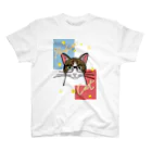 猫好きピーちゃんのお店ハニーコのパーフェクト・キャット（メガネ） スタンダードTシャツ