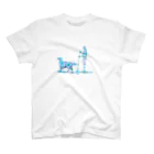 AtelierBoopのSUPdog フラットコーテッドレトリバー　青 スタンダードTシャツ