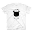 小鳥と映画館の第２弾 黒猫ビッグフェイス スタンダードTシャツ