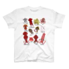 街のいろどりのわいわいイカタコ12種図鑑（前面プリント） スタンダードTシャツ