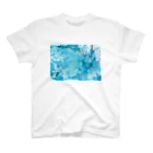 guruguのEbru　light blue Regular Fit T-Shirt