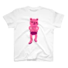 ぴこぽんSUZURIの潔い姿の熊（ピンク） スタンダードTシャツ