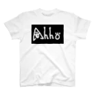 AhhoのAhhoロゴ黒×白 スタンダードTシャツ