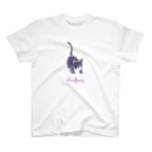 Fanfleecyのmeow meow(black cat) Regular Fit T-Shirt