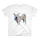 カスミ草の一緒にあそぼ？柴犬 Regular Fit T-Shirt