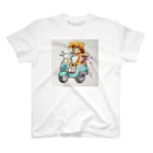 Reactant（リアクタント）のdog driving a motorcycle スタンダードTシャツ