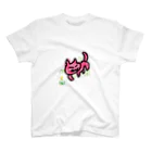 kuritamaのお外ピンクねこ スタンダードTシャツ