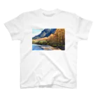 まるみなの上高地　梓川　からまつのある秋の風景 スタンダードTシャツ