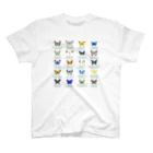 HIGARI BLUEの日本の蝶 Butterflies of Japan 2（南西諸島 Nansei Islands）★英名、和名、学名 [ライトカラー] スタンダードTシャツ