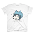 ほっかむねこ屋（アトリエほっかむ）のほっかむ子　水色 スタンダードTシャツ