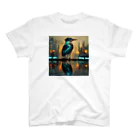 mm765【なむこ】の【Kingfisher Mirroring City】カワセミ 翡翠 kingfisher  Regular Fit T-Shirt