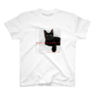 富士見さくらねこ応援団　チャリティー部のアールちゃんをフォーカス白ドット スタンダードTシャツ