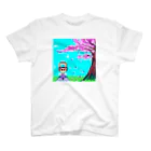 Ruru's worldの01ドット絵　ruruちゃん/三輪車でお散歩　お花見編 スタンダードTシャツ