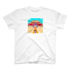 Ruru's worldの01ドット絵　ruruちゃん／三輪車でお散歩　首里城編 スタンダードTシャツ